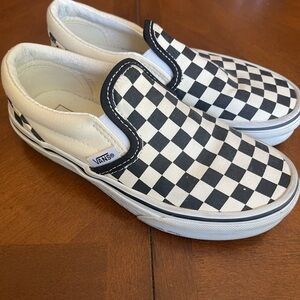 Nau Kids Checkered Slip-On Sneakers - Black and White